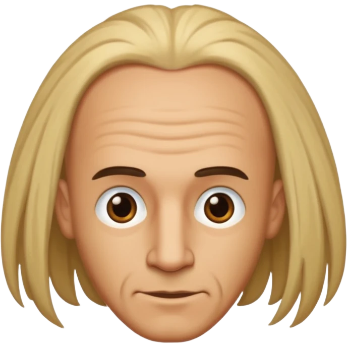 bald man whose hair grows into a mane emoji