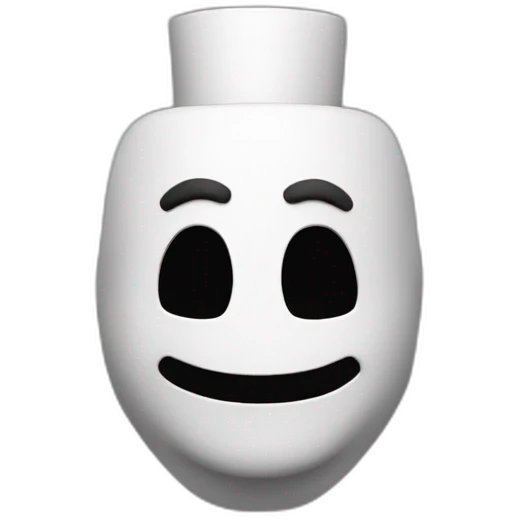 Máscara de teatro de mimo blanca fnaf emoji
