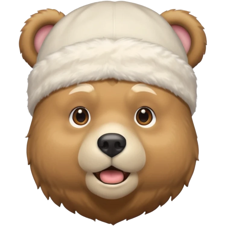 Сделай лицо медведя в белой дюраге emoji