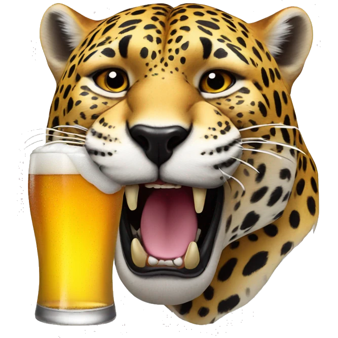 Jaguar drink a beer emoji