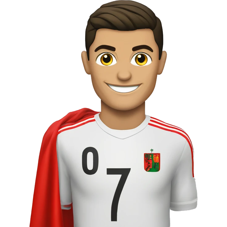 Cristiano Ronaldo mit albanischer Flagge emoji