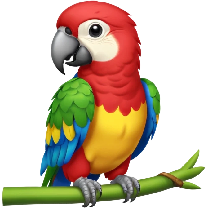 Parrot – perched, tiny aloha shirt emoji