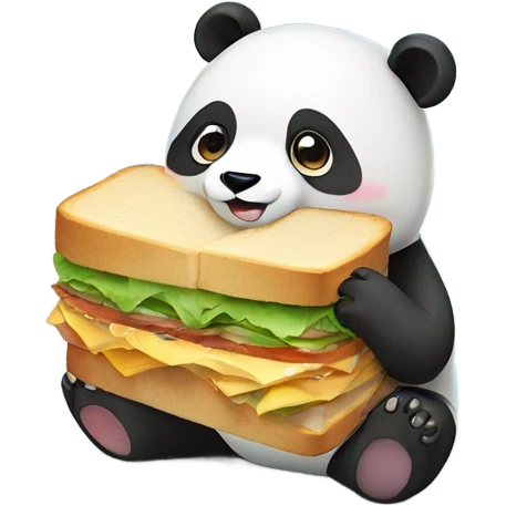 rainbow panda eating a sandwich emoji