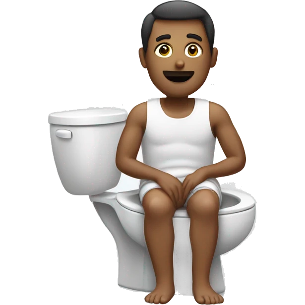 husband sits on the toilet emoji