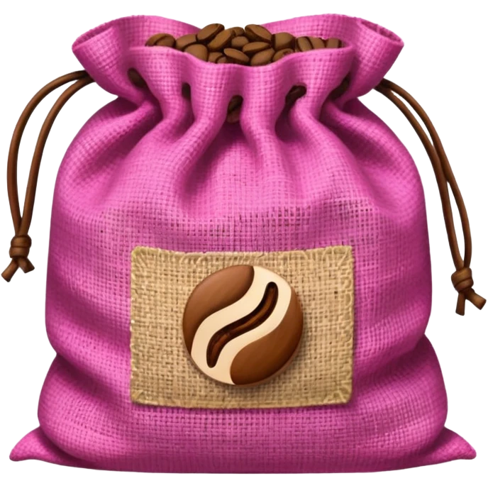 pink bag of coffee beans emoji