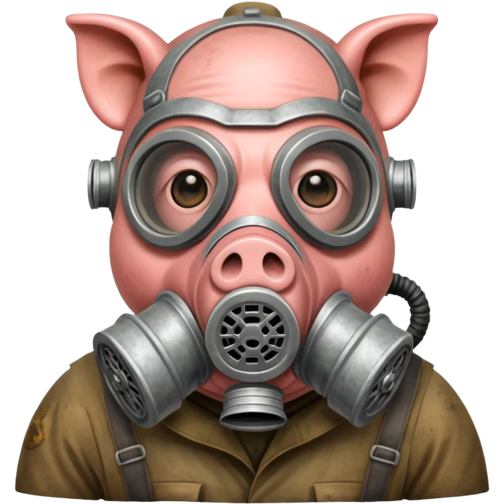 a pig in a Soviet gas mask emoji
