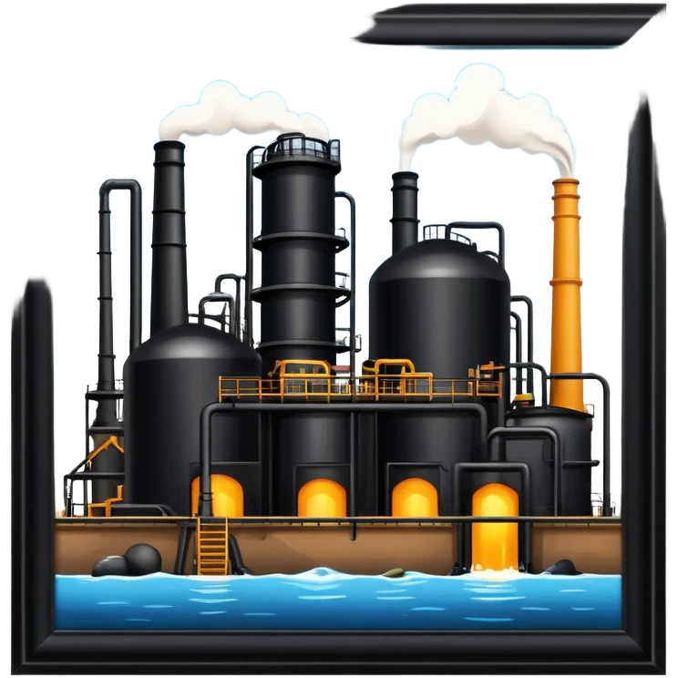 black crude oil factory emoji