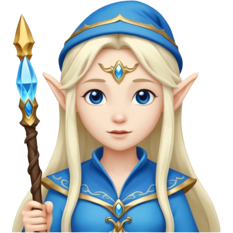 blue elve with staff emoji