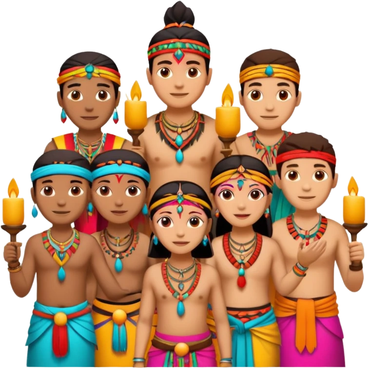 tribals in tribal colors fstival time emoji