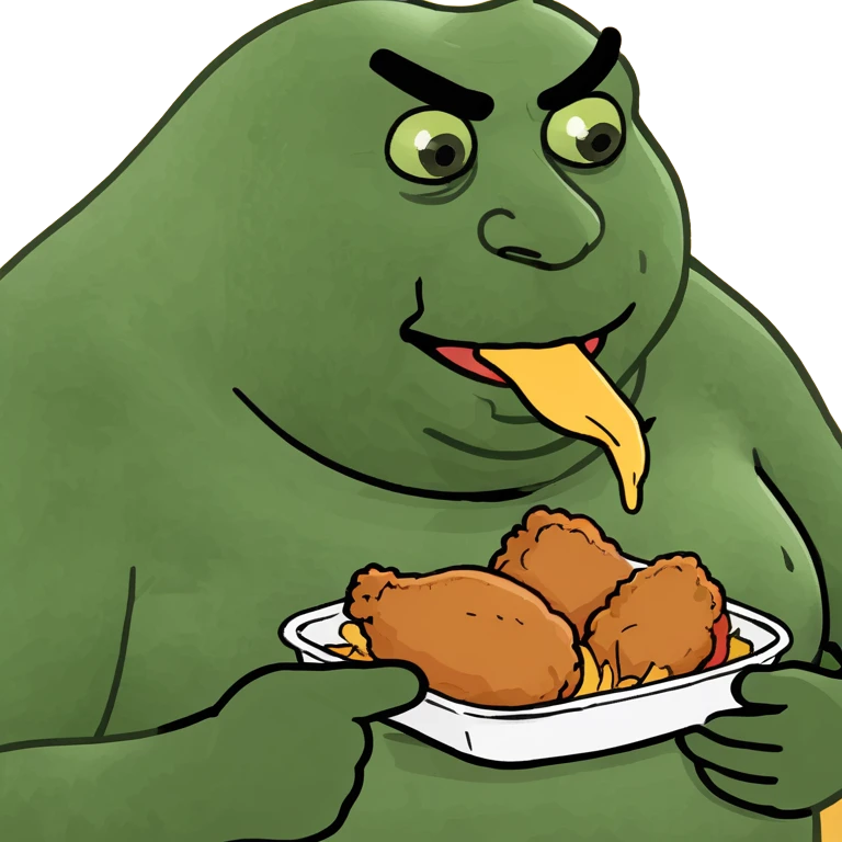 fat black man eating fried chicken  emoji