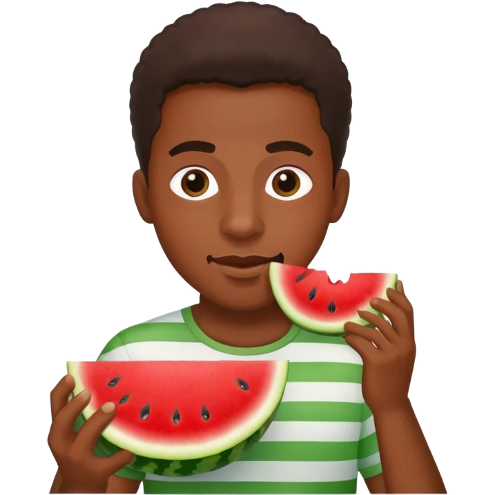Black man eating watermelon emoji