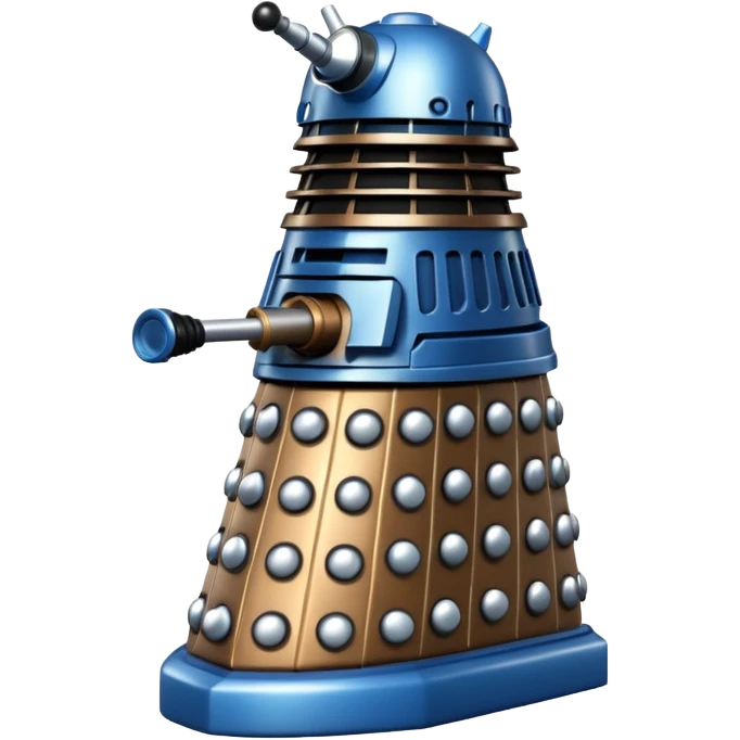 dalek silver, blue and bronze emoji