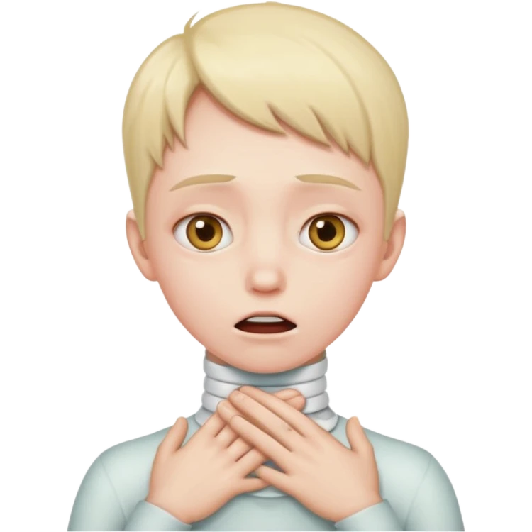 X eyes, hands on neck choking out  emoji