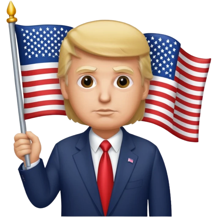 Trump with American flag emoji