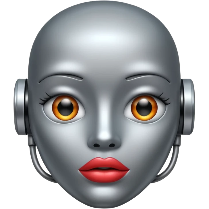 Robot with lips emoji