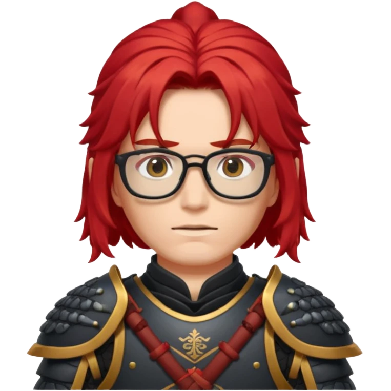 red long hair samurai with glasses emoji