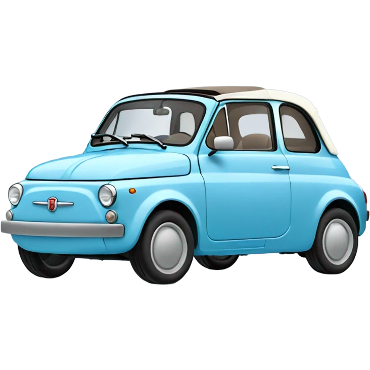 Fiat 500 cabriolet in baby blue color emoji