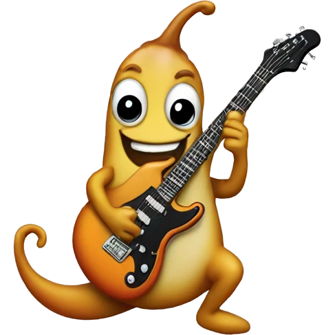 Happy slug playing electric guitar emoji
