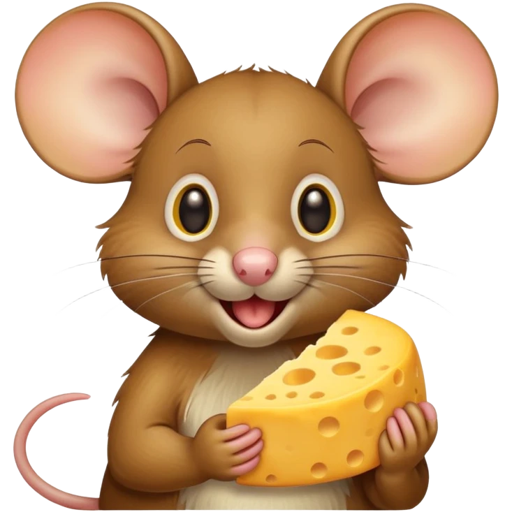cartoon mouse jerry eating cheese emoji