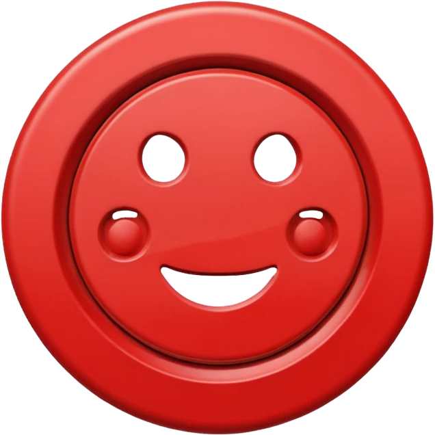Red button with 4 holes and a red rim emoji