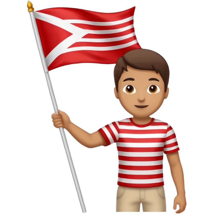 Man holding a flag emoji