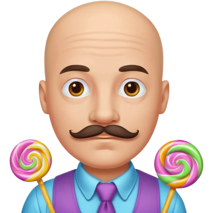 bald candy mustache candyman emoji