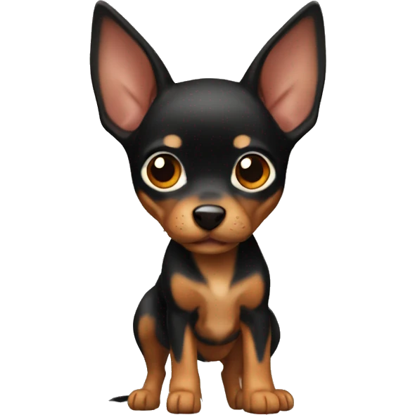 Mini pincher black and brown emoji