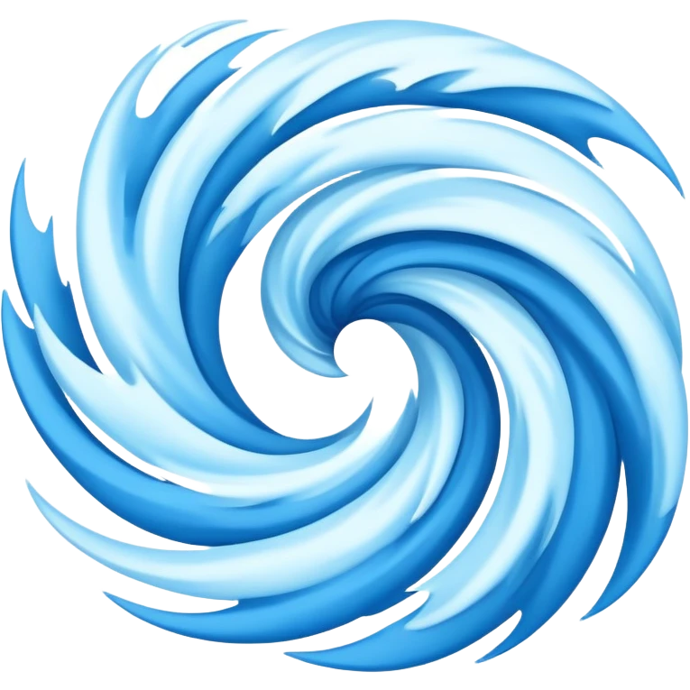 Powerful gusting blue wind with swirling air movement emoji