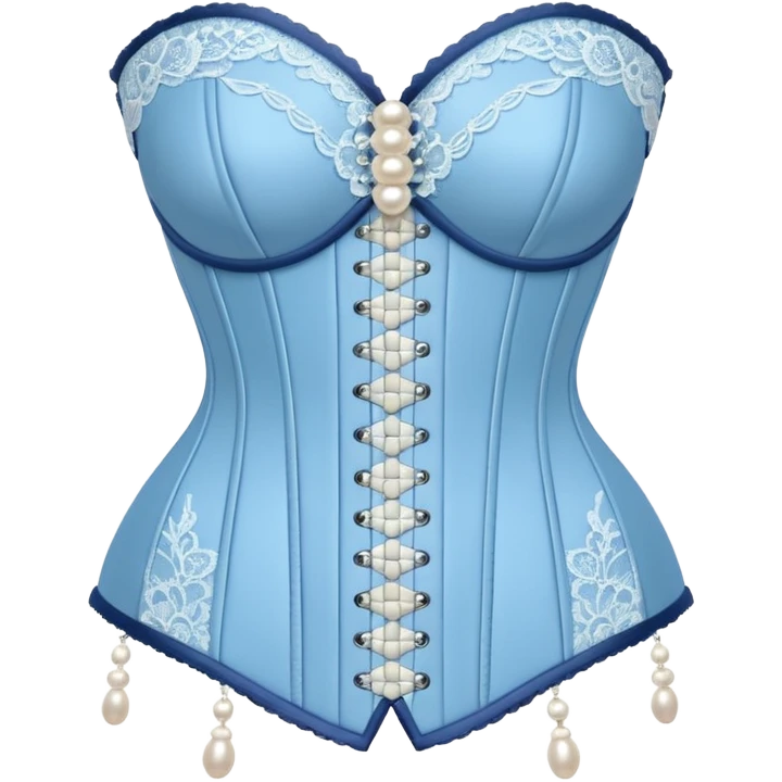baby blue lace pearls corset emoji