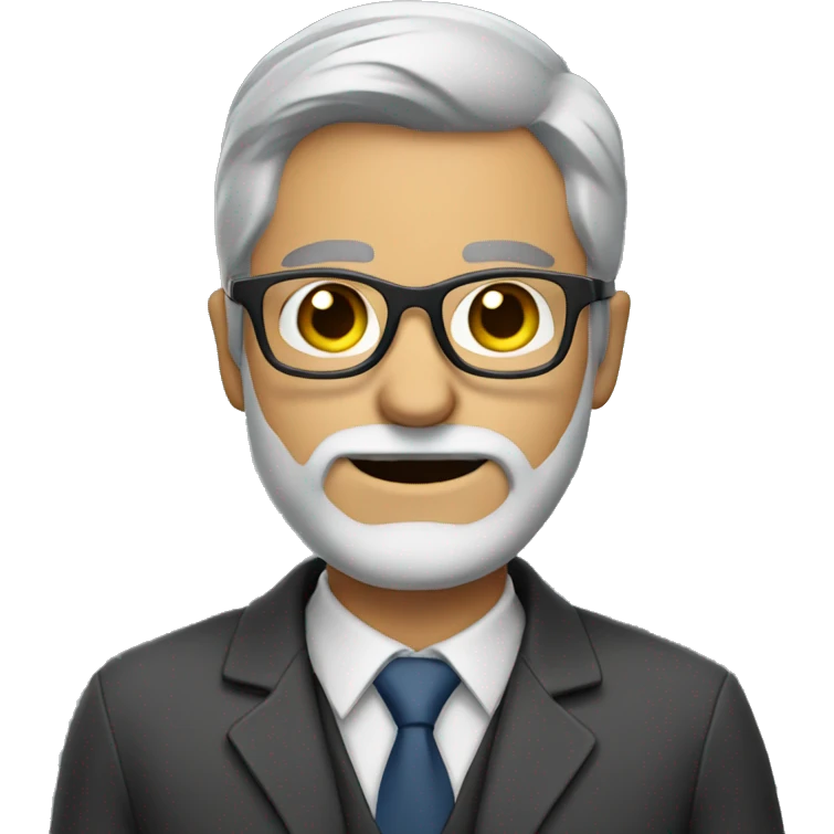 reporter, cute, GRAY beard and GLASSES emoji