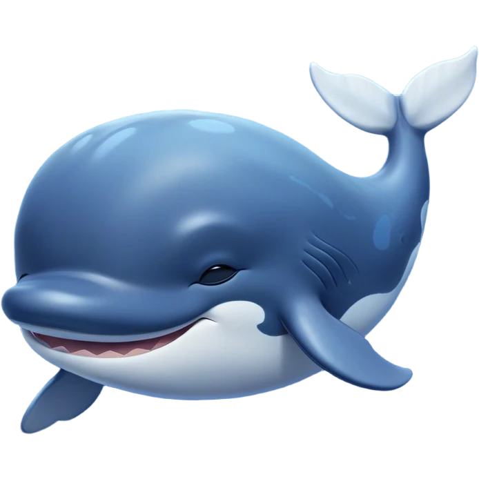 Meme-Worthy Cute Sleeping Humpback Whale Portrait Emoji, Head resting peacefully with a contented smile, showcasing an enormous blue-gray body with gently drifting pectoral fins and eyes softly closed in serene slumber, Simplified yet adorably endearing features, highly detailed, glowing with a soft, drowsy deep-sea light, high shine, relaxed and utterly lovable, stylized with an air of playful oceanic laziness, soft glowing outline, capturing the essence of a sleeping humpback whale that feels destined to become the next viral icon of adorable marine rest! emoji