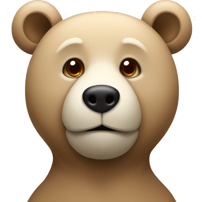 beige bear with brown nose and white mouth emoji