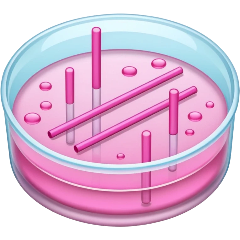 placa de petry com pequenos bastoes rosas flutuando emoji