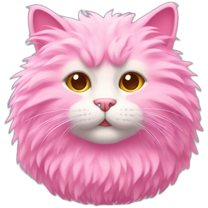 Pink fluffy cat emoji