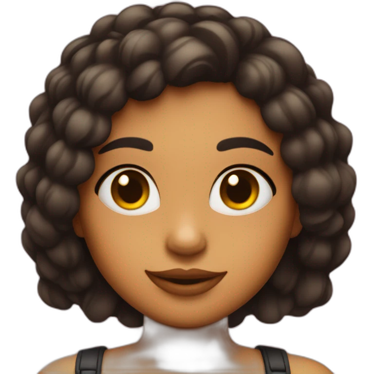 Chica con pelo negro liso y piercing en la nariz emoji