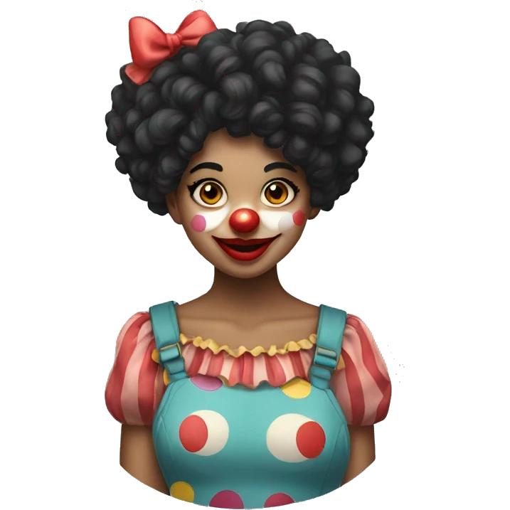 clown girl black hair emoji