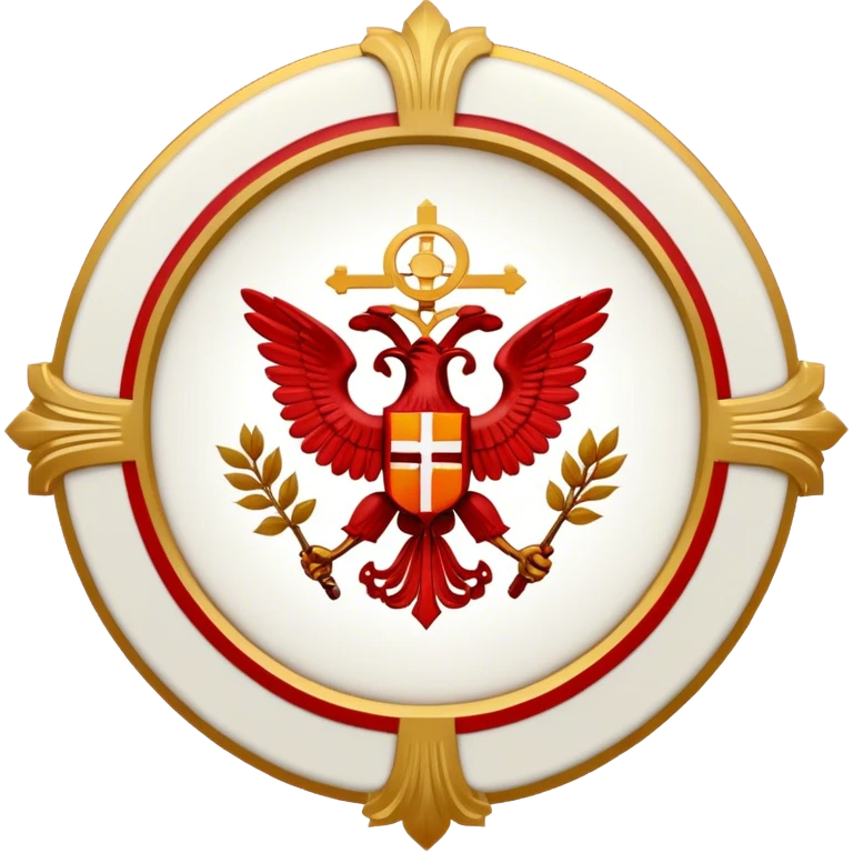 Pope's emblem with a touch of red emoji
