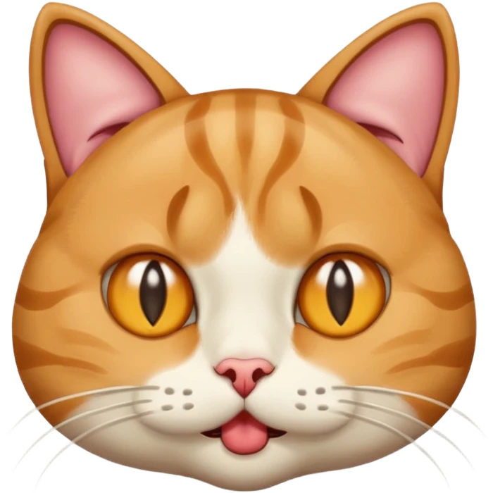 Very sus looking cat with spit coming out of their  mouth and dreaming eyes emoji