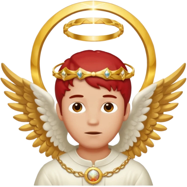 Red man with angel horizontal ring above head  emoji