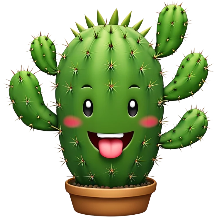 Cactus with mouth emoji