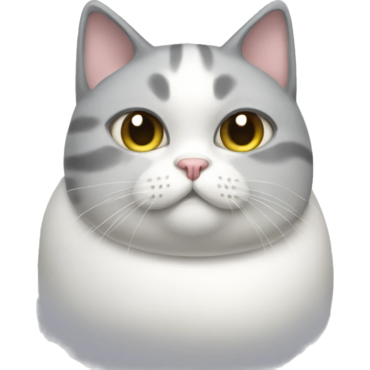 Fat white and grey cat in a swimsuit  emoji