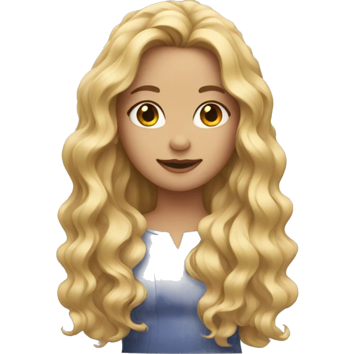 girl with mid long blonde wavy hair emoji