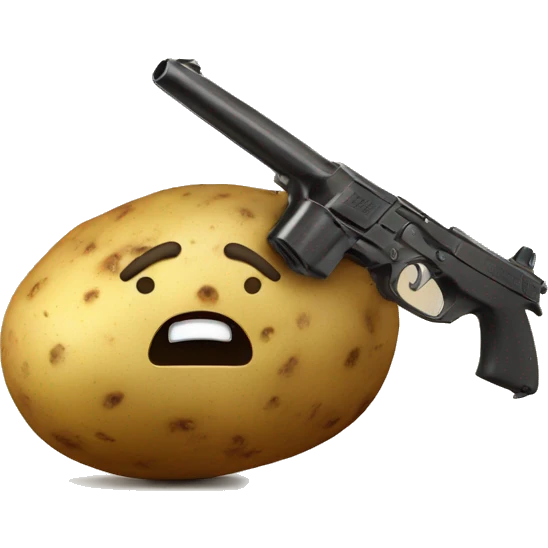 Potato with a gun emoji
