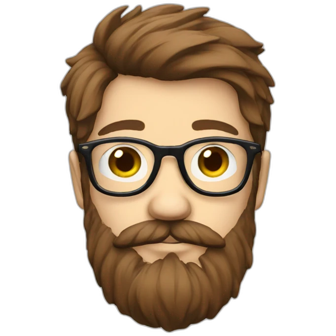 beard hipster glasses adult white brown hair emoji
