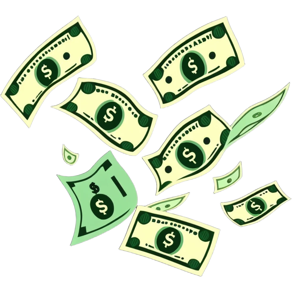 Money flying away, showing spending and expenses emoji