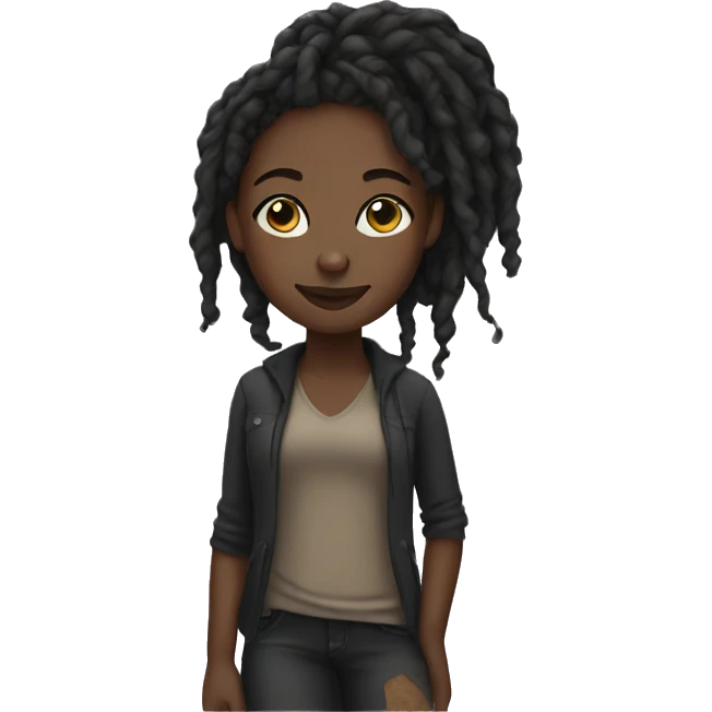 Black girl with locs emoji