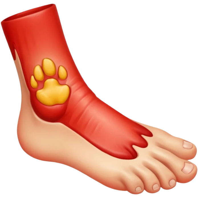 infektion am fuss,  emoji
