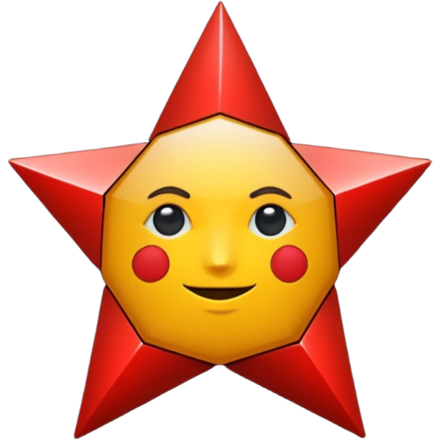 une étoile de david rouge dans un fond noir emoji
