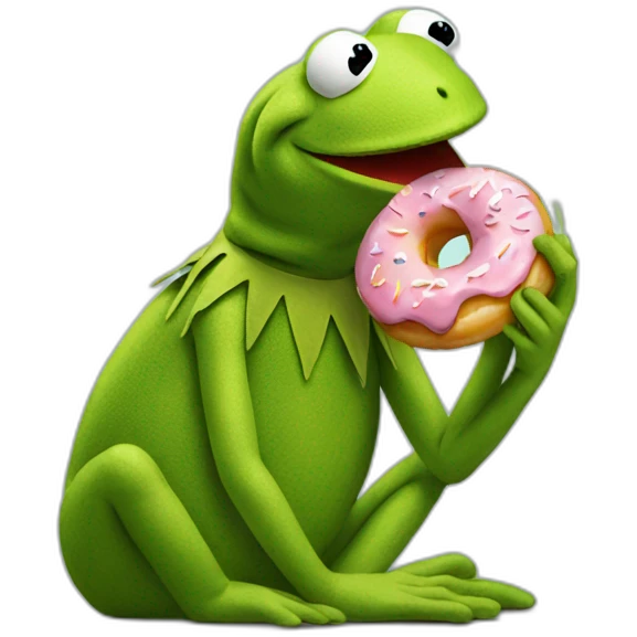 kermit eating donuts emoji