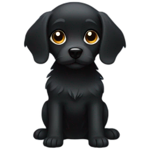 Small black dog halo emoji